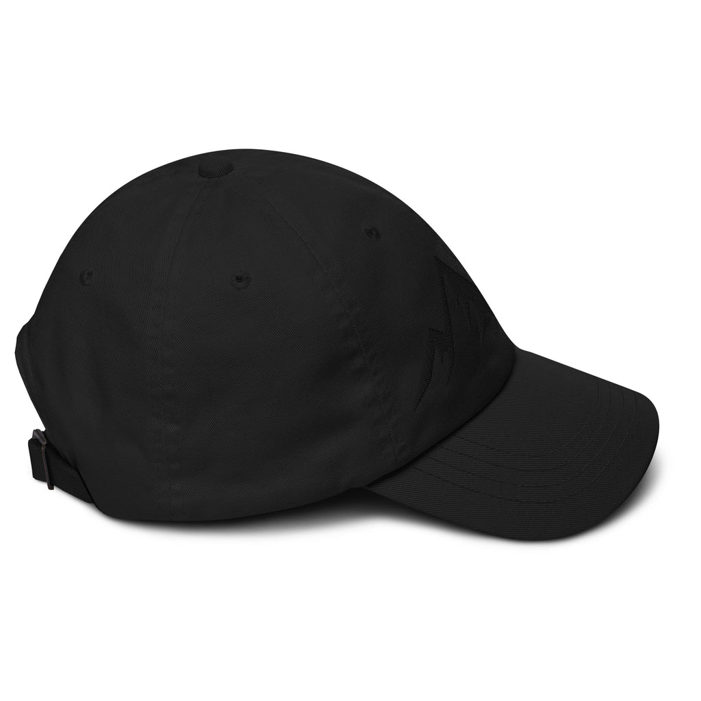 Black cap on a white background (right).