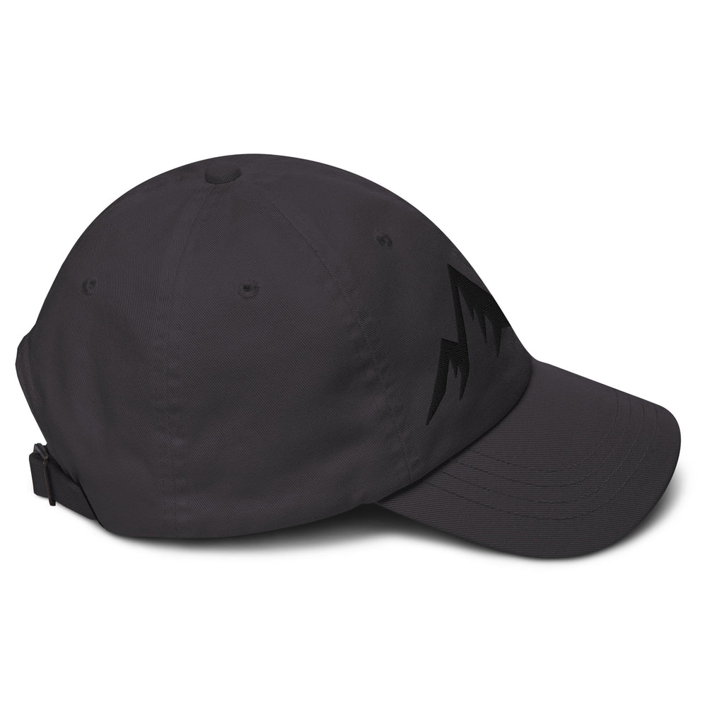 Dark grey cap on a white background (right).