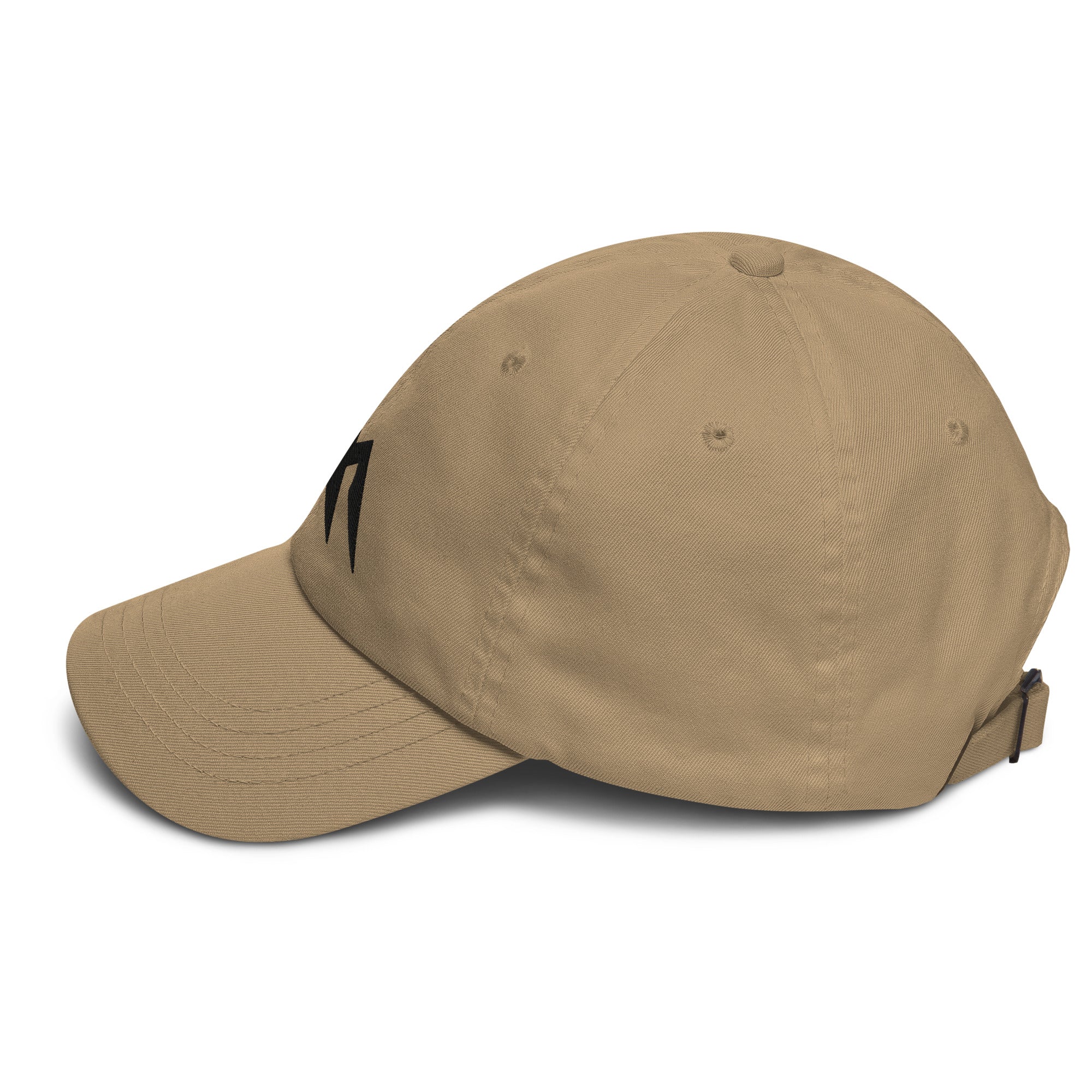 Khaki cap on a white background (left).