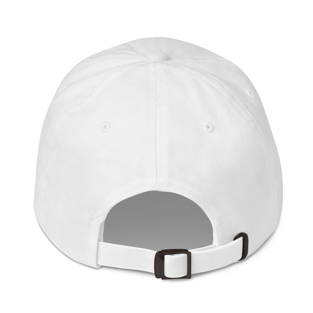 White cap on a white background (back).