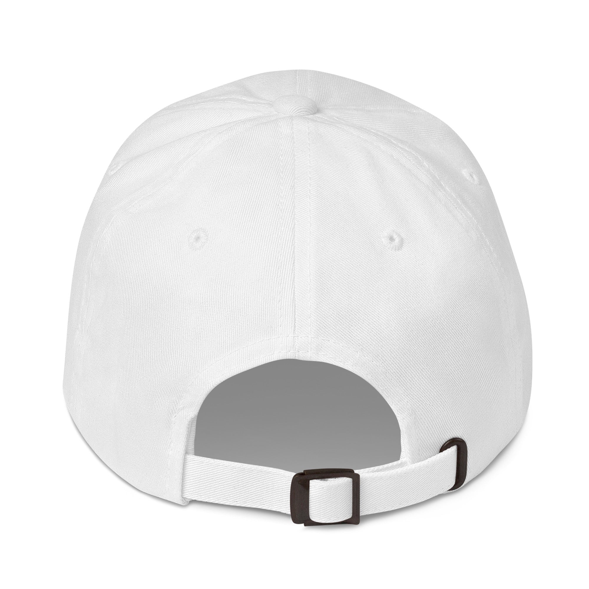 White cap on a white background (back).