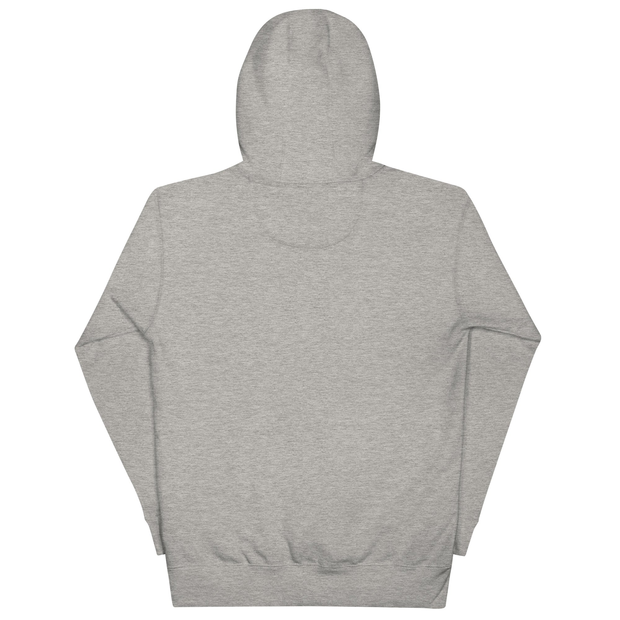 Premium cotton Gray hoodie on a white background (back)