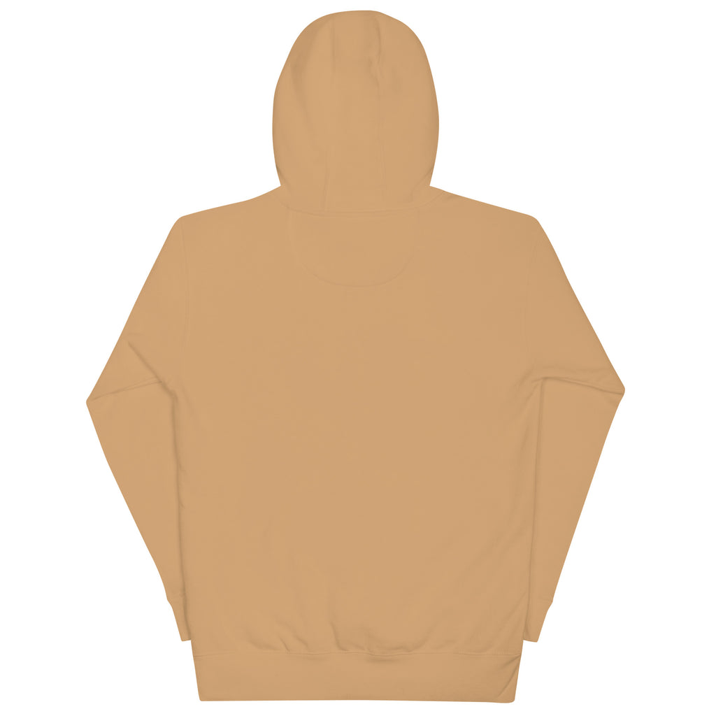 Premium cotton Khaki hoodie on a white background (back)