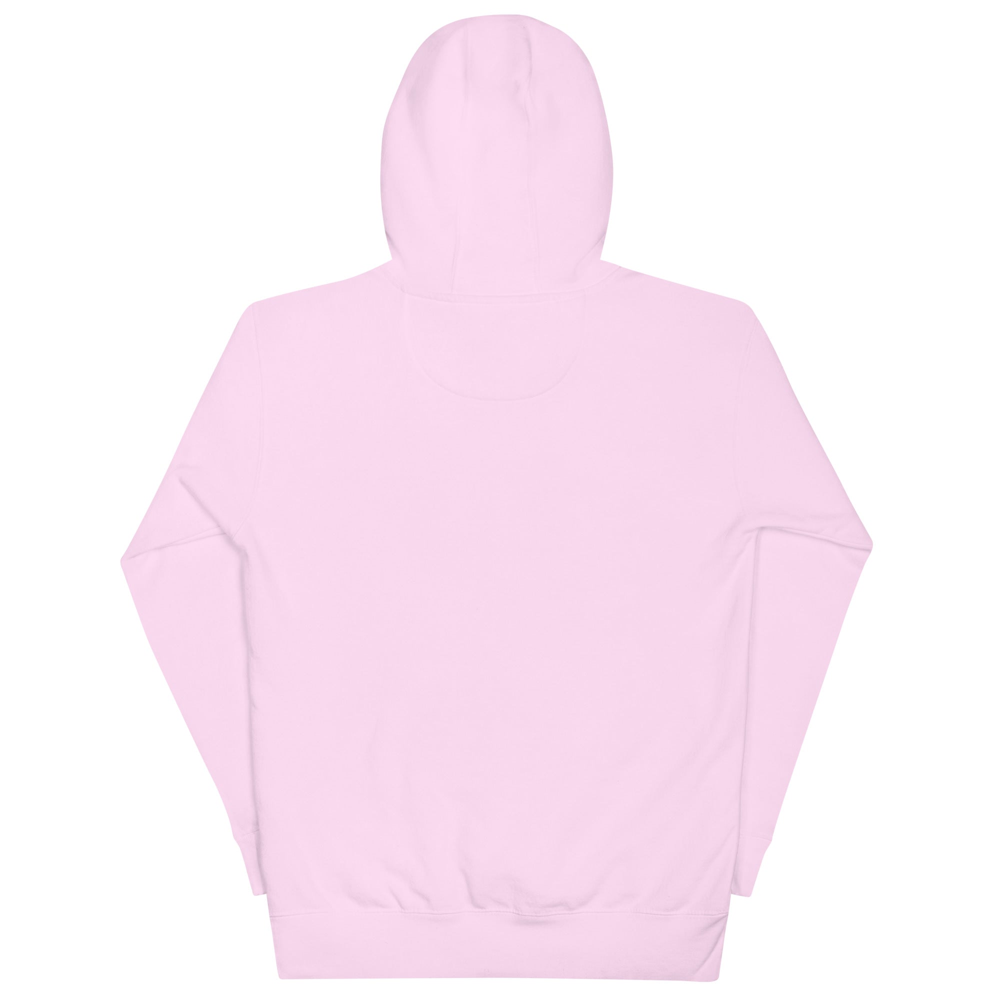 Premium cotton Light pink hoodie/ Sweatshirt on a white background (back).