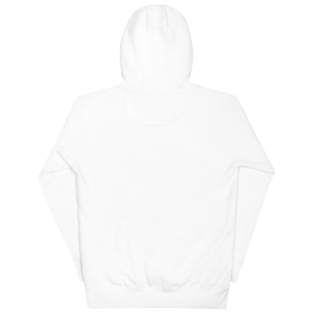 Premium cotton White hoodie/ Sweatshirt on a white background (back).