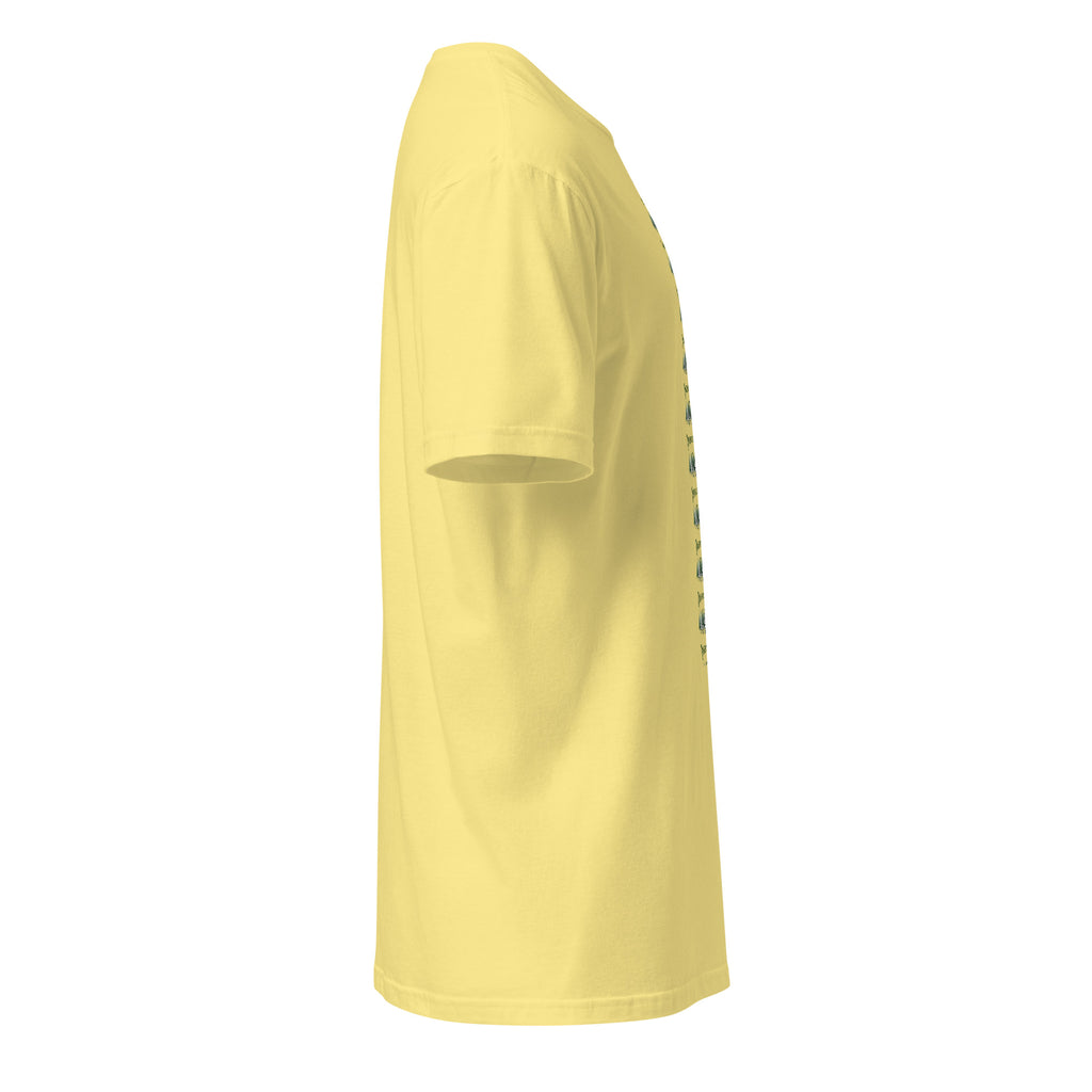 Yellow t-shirt on a white background (right).