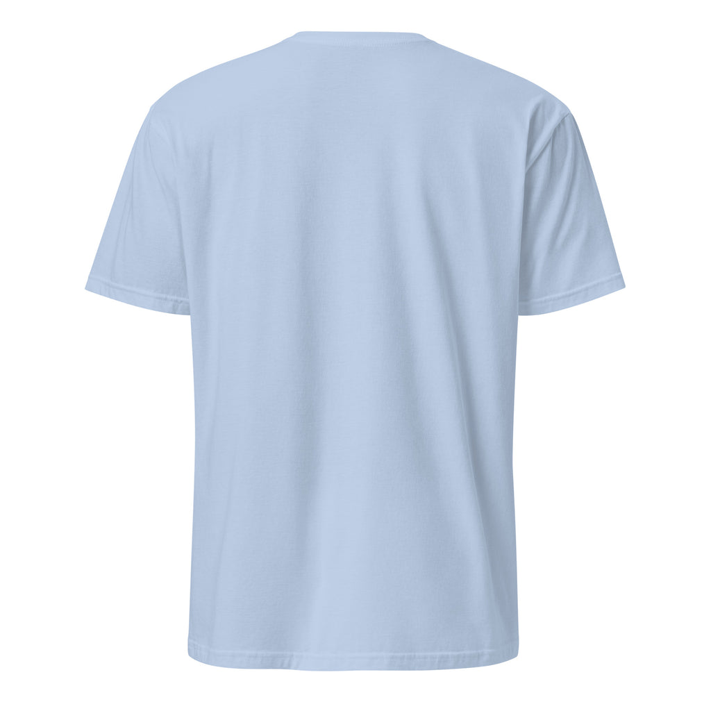 Light blue t-shirt on a white background (back).