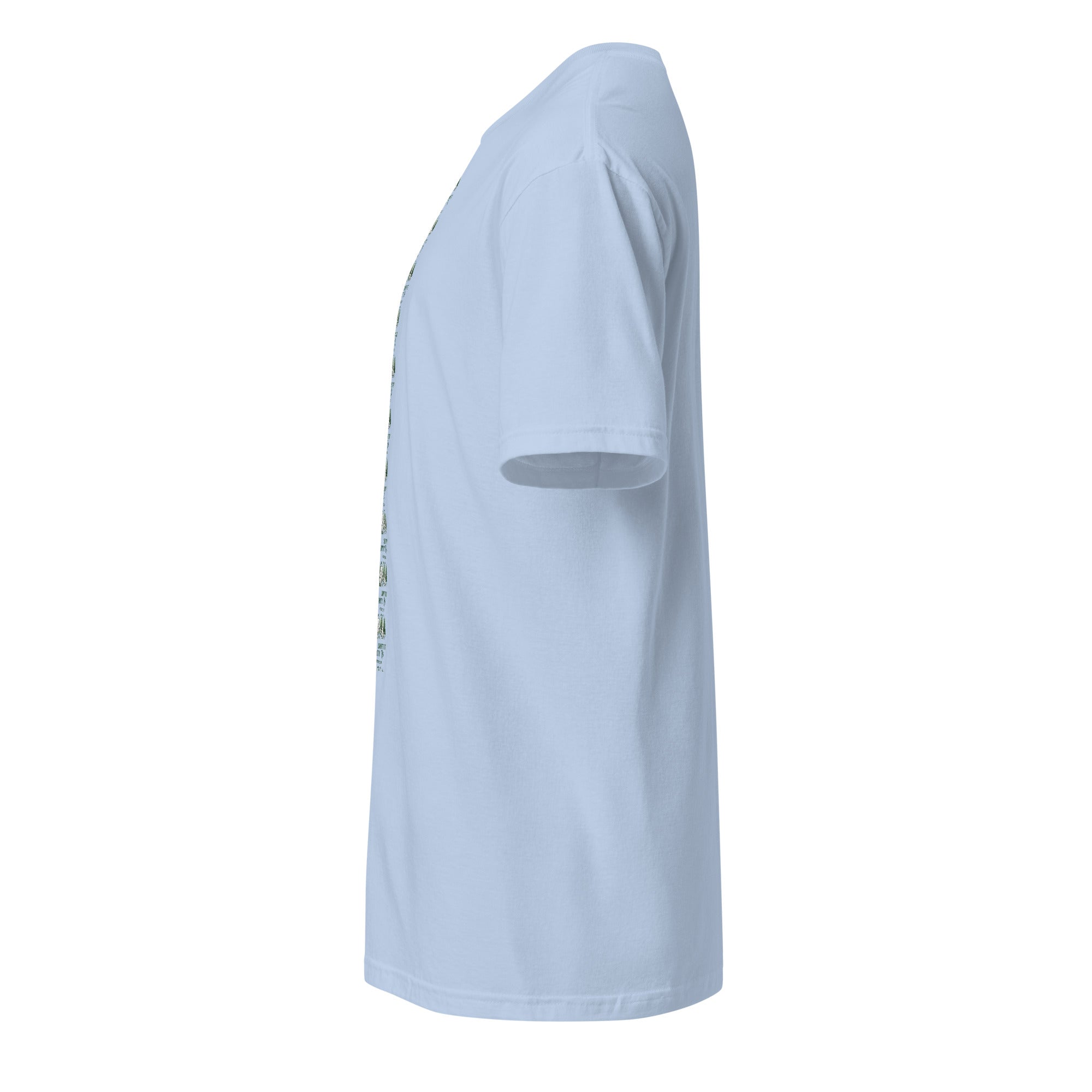 Light blue t-shirt on a white background (left).