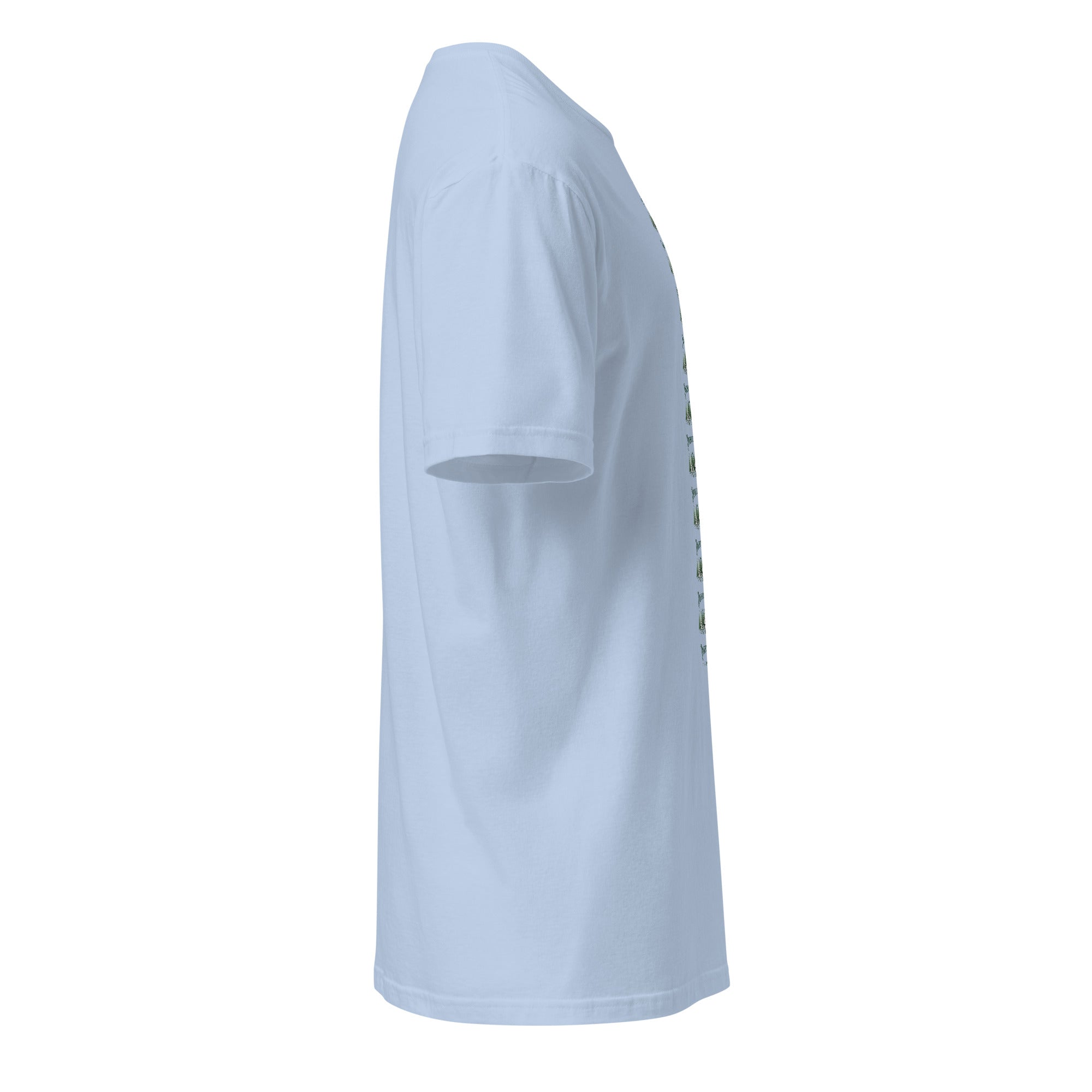 Light blue t-shirt on a white background (right).