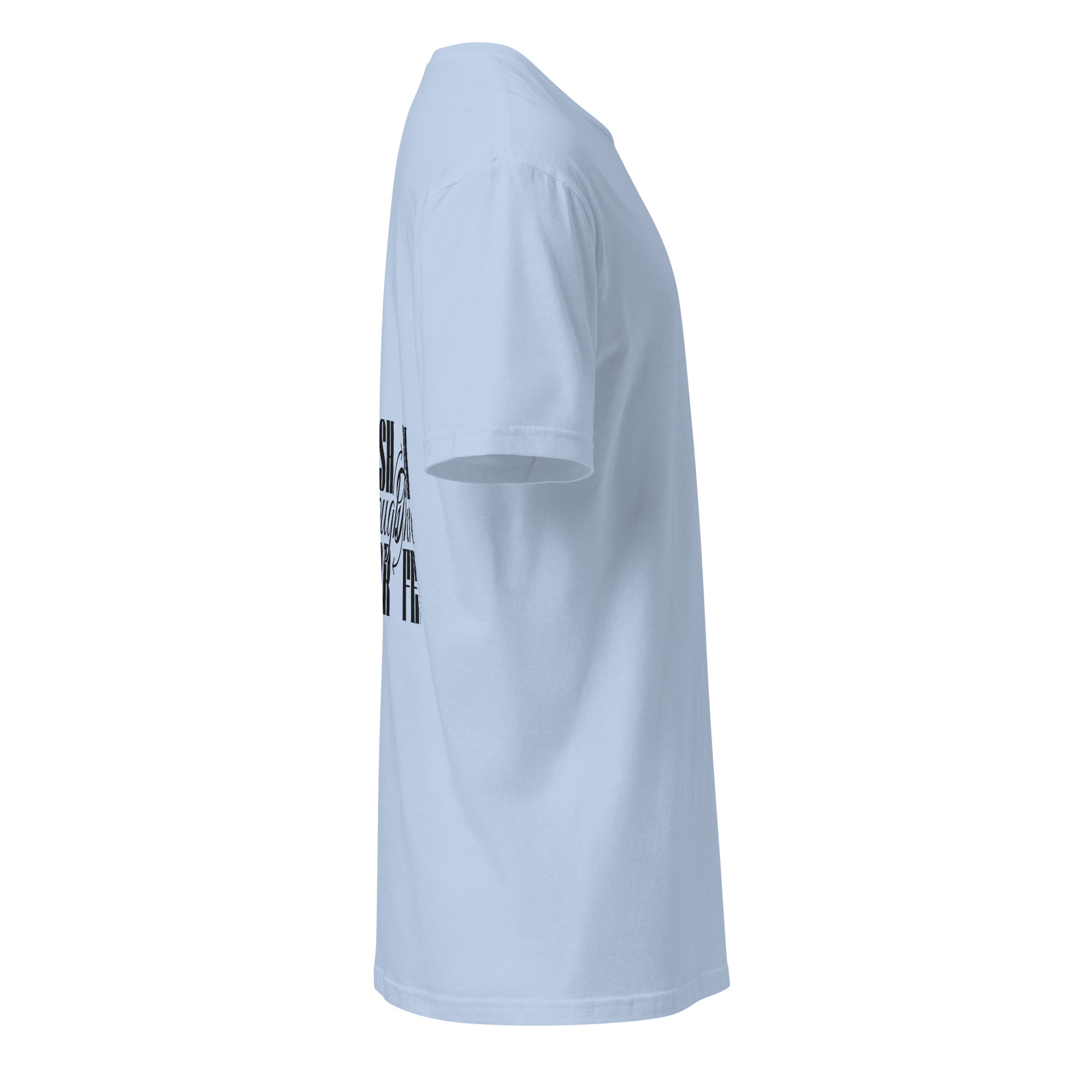 Light blue t-shirt on a white background (right).