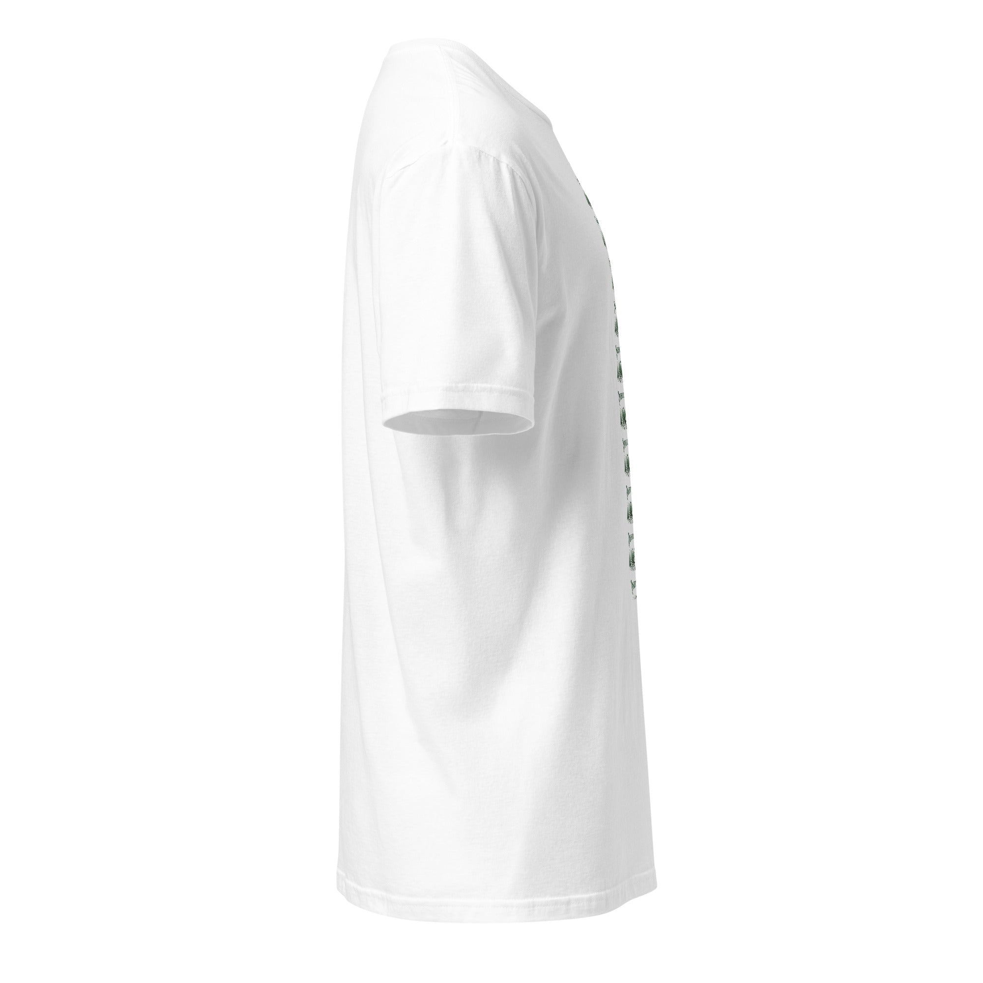 White t-shirt on a white background (right).