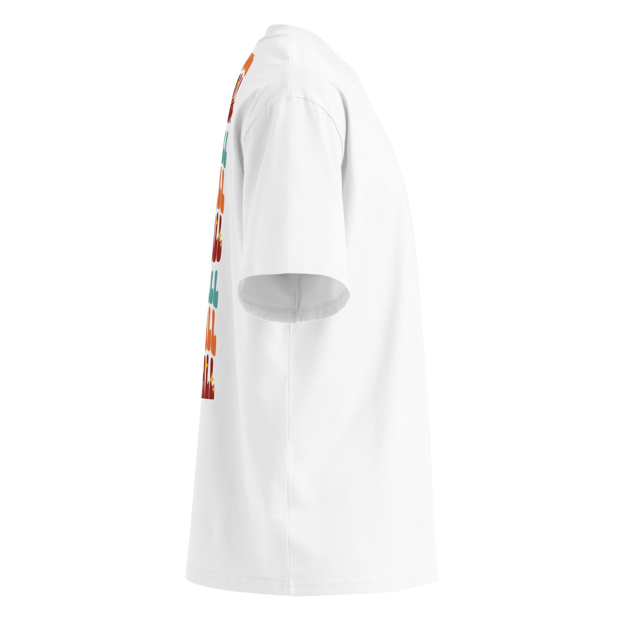White organic oversized t-shirt white background  (right).