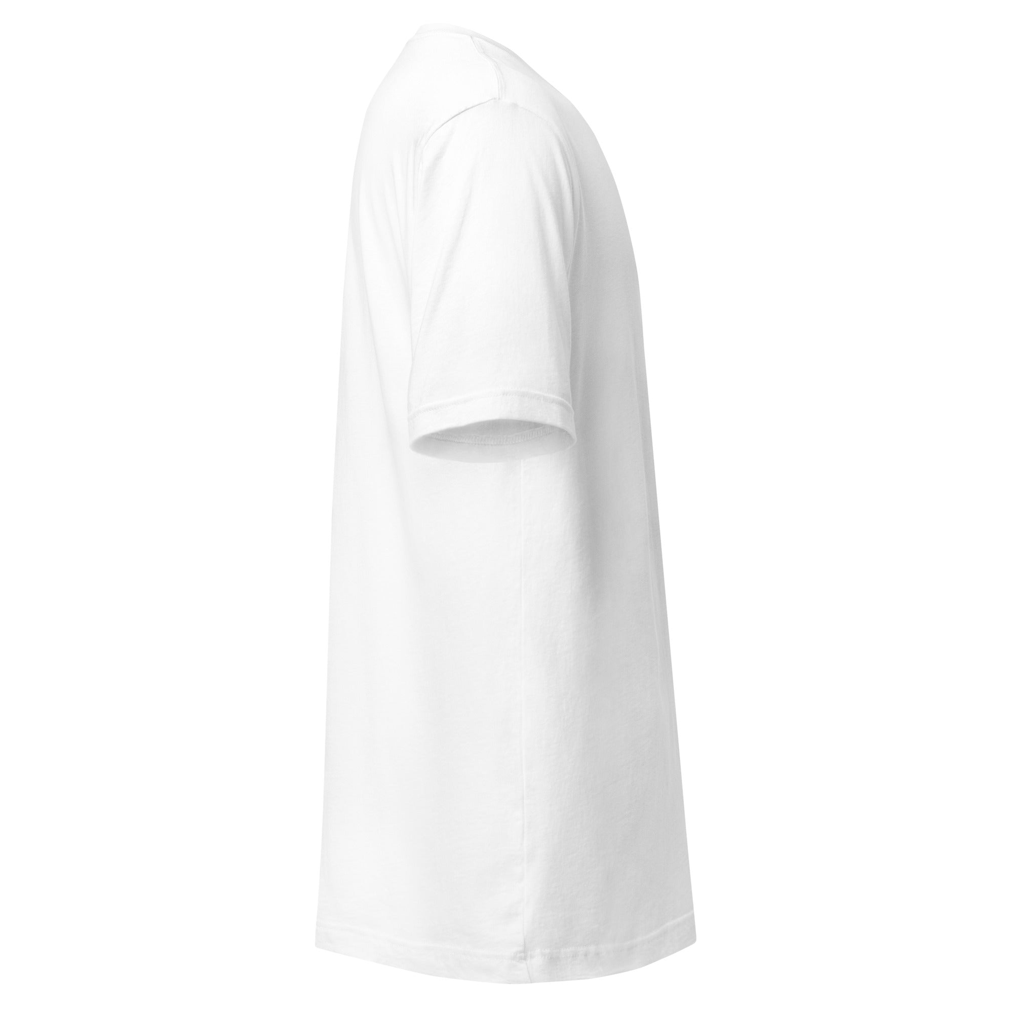 White t-shirt on a white background (right).